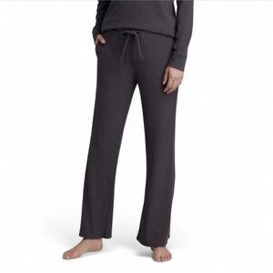 Tommy John Women's Small Brushed Ribbed Loungewear Pants Flared Charcoal Gray